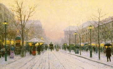 パリの降雪 トーマス・キンケード Oil Paintings